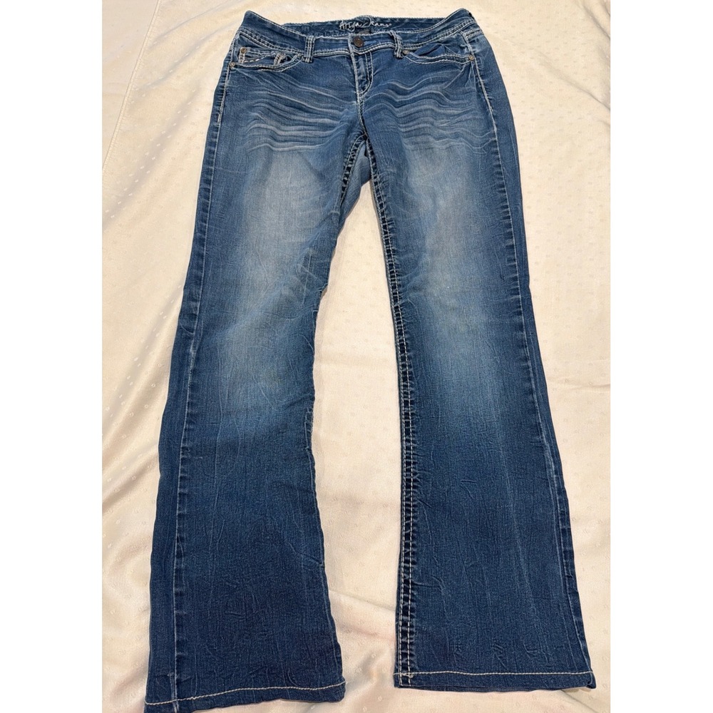 Ariya Jeans Womens 11/12 Bootcut/light flare Y2K Embellished Pocket Denim